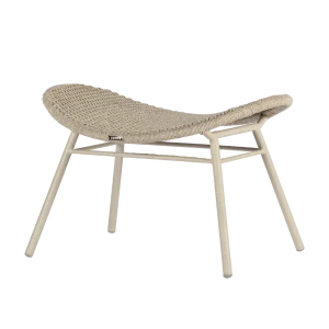 Sori voetenbank chalk frame/ white-taupe Ardenza belt