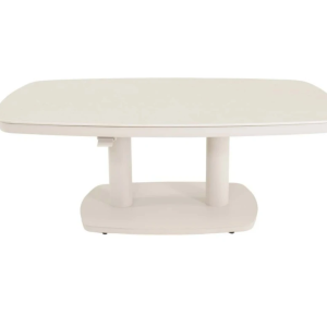 Loungetafel verstelbaar Geneva creme Deens ovaal – 135x83cm