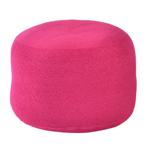 Crochette poef rond 53 cm. fuchsia